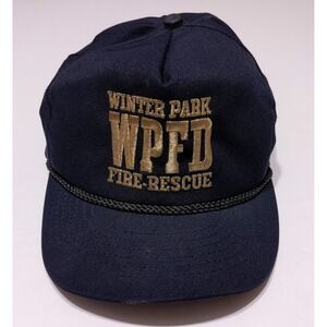 Vintage WINTER PARK Fire Rescue Department WPFD Florida Snapback Hat Cap Blue